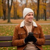 Шапка coFEE Wrap beanie, колір білий - 3030.6 CO Шапка coFEE Wrap beanie, колір білий - 3030.6 CO