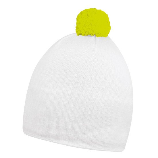 Шапка coFEE Contrasting, колір білий/неоново-жовтий - 3040.6H CO