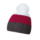 Шапка coFEE Cable knit, колір сірий/фіолетовий/білий - 3045-7 Шапка coFEE Cable knit, колір сірий/фіолетовий/білий - 3045-7