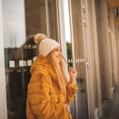 Шапка coFEE Smart fur, колір кремовий - 3047-22