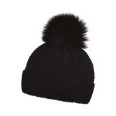 Шапка coFEE Rib fur, колір чорний - 3048-3