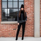 Шапка coFEE Rib fur, колір чорний - 3048-3