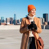 Шапка coFEE Contrasting jersey, колір помаранчевий/чорний - 3049-10 CO