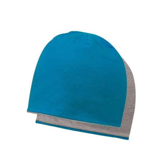 Шапка coFEE Contrasting jersey, колір бірюзовий/попелястий сірий - 3049-18 CO