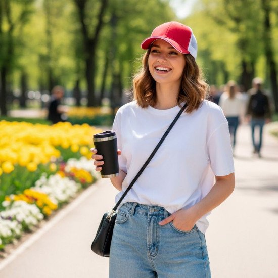 Кепка coFEE New meshfit, колір червоний/білий - 4022-5