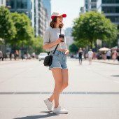 Кепка coFEE Wedge, колір червоний/бежевий - 4040-5 CO