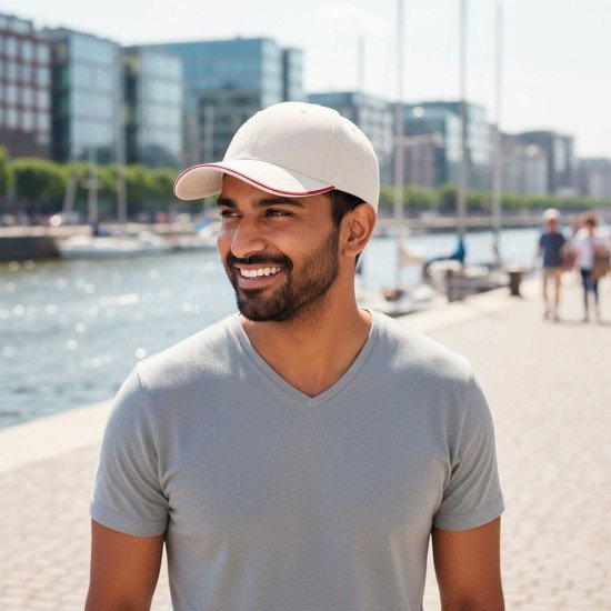 Кепка coFEE Piping, колір кремовий/червоний/білий - 4044-22 CO