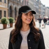 Кепка coFEE Piping, колір чорний/білий/сірий - 4044-3 CO