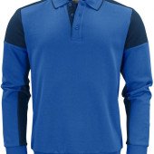 Двоколірний лонгслів поло Printer Polosweater, колір темно-синій - 22620605360XS