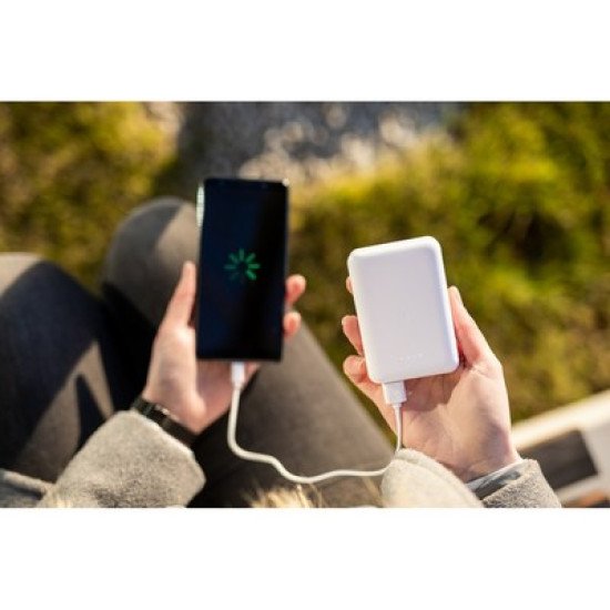 Повербанк 10000 mAh Voyager, світлодіодний індикатор, колір білий - V0173-02