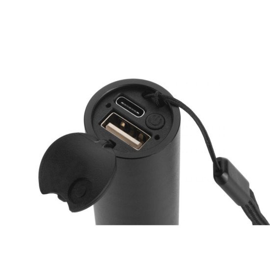 Ліхтарик акумуляторний 2в1 Schwarzwolf Zagros з XPG LED, функцією повербанка та ремінцем, колір чорний - F2308700AJ3