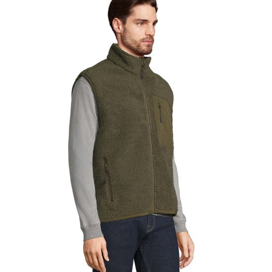 Жилет з шерпи SOL'S Fury BW, колір армійський/темно-армійський - 040418703XL