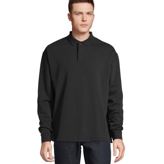 Світшот з коміром поло SOL'S Heritage, колір чорний - 039903123XL