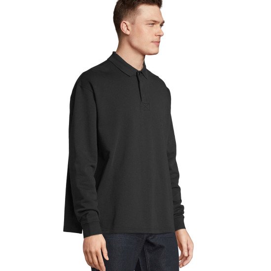 Світшот з коміром поло SOL'S Heritage, колір чорний - 039903123XL