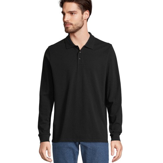 Лонгслів поло SOL'S Prime LSL, колір чорний - 039833123XL