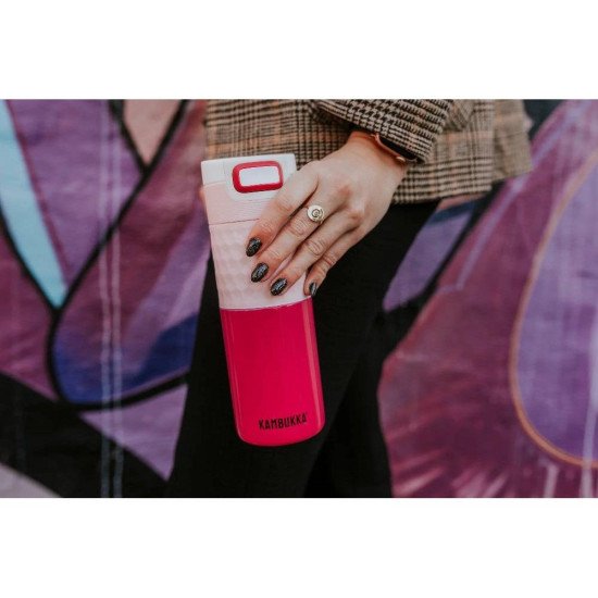 Термокружка 500 мл сталева Kambukka Etna Grip, вакуумна, колір рожевий/малиновий - 11-01048