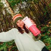 Термокружка 500 мл сталева Kambukka Etna Grip, вакуумна, колір рожевий/малиновий - 11-01048