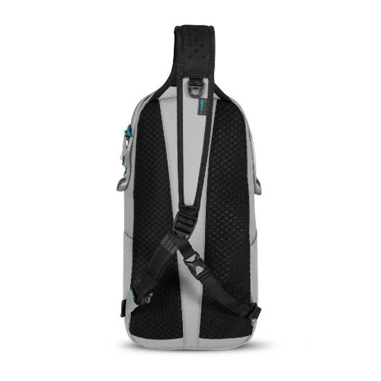 Сумка через плече антизлодій Pacsafe Eco 12L Sling, колір сірий/чорний - 41103145