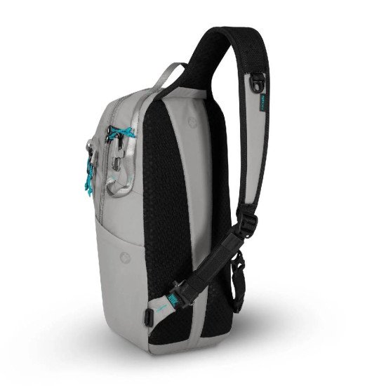 Сумка через плече антизлодій Pacsafe Eco 12L Sling, колір сірий/чорний - 41103145