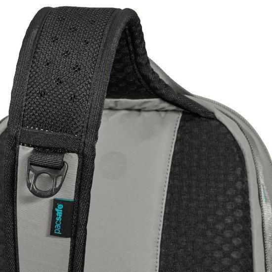 Сумка через плече антизлодій Pacsafe Eco 12L Sling, колір сірий/чорний - 41103145