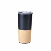 Термокружка 500 мл сталева Line Art Mao, вакуумна, колір темно-синій/бамбуковий - 20201-44 Термокружка 500 мл сталева Line Art Mao, вакуумна, колір темно-синій/бамбуковий - 20201-44