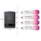 Бездротовий зарядний пристрій TheGeneral Flow 15W з набором перехідників, колір чорний - 40070119-01