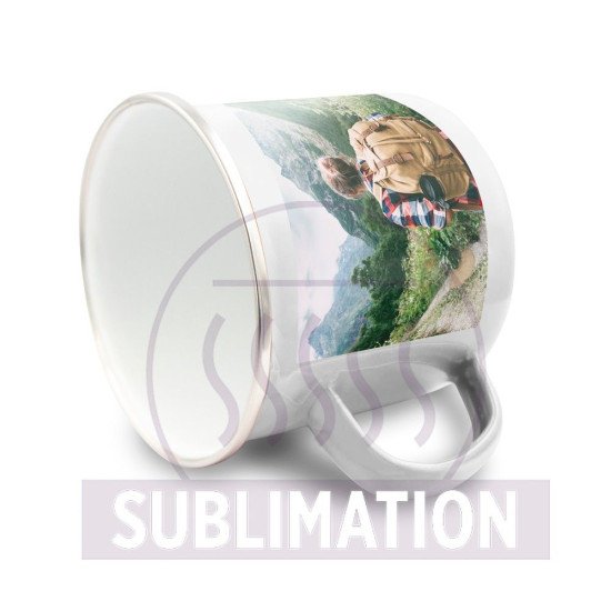 Кружка 360 мл емальована Voyager Sandra, колір білий - V0800-02