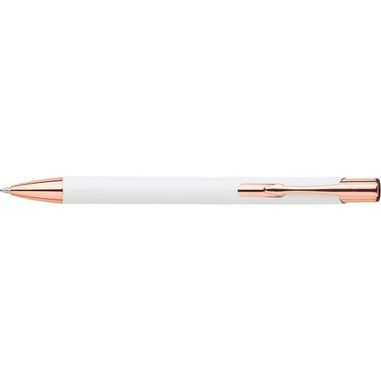 Ручка пластикова кулькова Voyager, колір білий/золотий - V1187-02