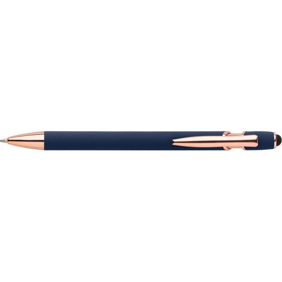 Ручка пластикова кулькова Voyager, колір золотистий/кобальт - V1188-04