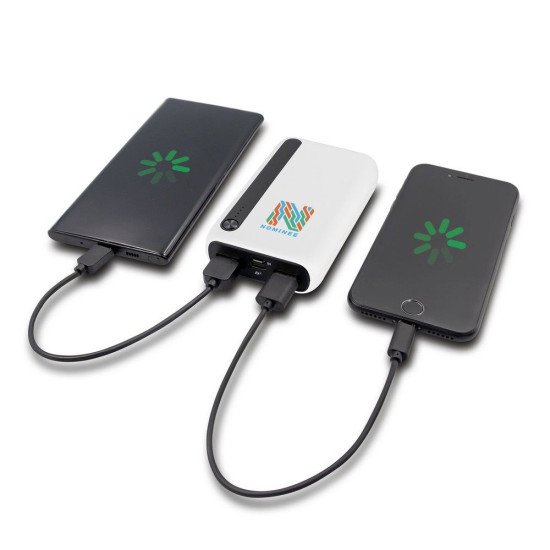 Повербанк 10000 mAh Voyager Dashonte, світлодіодний індикатор, колір білий - V1296-02 Повербанк 10000 mAh Voyager Dashonte, світлодіодний індикатор, колір білий - V1296-02