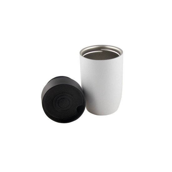 Термокружка 400 мл сталева Voyager Air Gifts Stephanie, вакуумна, колір білий/чорний - V6964-02