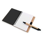 Блокнот в лінію на спіралі B7 Voyager Smiling face Dylan, тверда обкладинка, з кульковою ручкою, колір коричневий/чорний - V7247-03