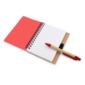 Блокнот в лінію на спіралі B7 Voyager Smiling face Dylan, тверда обкладинка, з кульковою ручкою, колір коричневий/червоний - V7247-05