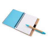 Блокнот в лінію на спіралі B7 Voyager Smiling face Dylan, тверда обкладинка, з кульковою ручкою, колір коричневий/блакитний - V7247-11