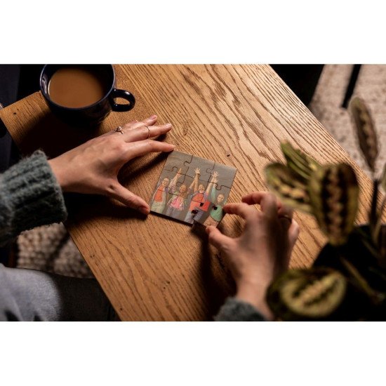 Підставка під чашку Voyager puzzle Oberon, колір коричневий - V7302-00