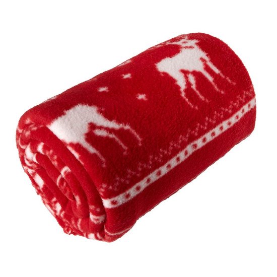 Плед флісовий Voyager Reindeer pattern 120х150 см, колір червоний - V7598-05