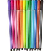 Набір фломастерів, 12 шт. у прозорому футлярі, колір синій - V7843-11