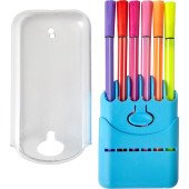 Набір фломастерів, 12 шт. у прозорому футлярі, колір синій - V7843-11