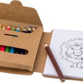 Олівці кольорові з розмальовками Voyager, 12 шт, колір світло-коричневий - V8093-00