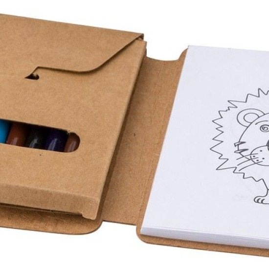 Олівці кольорові з розмальовками Voyager, 12 шт, колір світло-коричневий - V8093-00