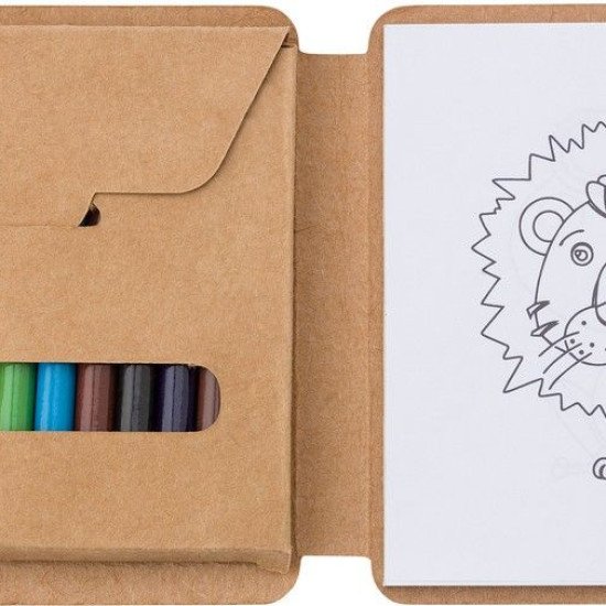 Олівці кольорові з розмальовками Voyager, 12 шт, колір світло-коричневий - V8093-00