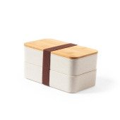 Ланч-бокс 700 мл пластиковий з приборами Voyager, 2шт, колір бежевий/коричневий - V8217-00