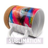 Кружка 370 мл керамічна Voyager Kate з пробковим дном, колір білий - V8297-02