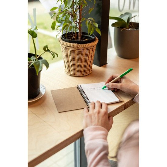 Блокнот в лінію на спіралі А6 Voyager Sidney, тверда обкладинка, з кульковою ручкою, колір коричневий/червоний - V9000-05