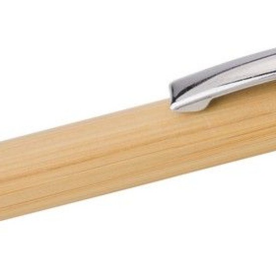 Ручка-стилус бамбукова кулькова Voyager, колір зелений/коричневий - V9335-06