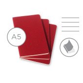 Блокнот в лінію А5 Voyager Moleskine Cahier Journal, м'яка обкладинка, колір червоний - VM022-05