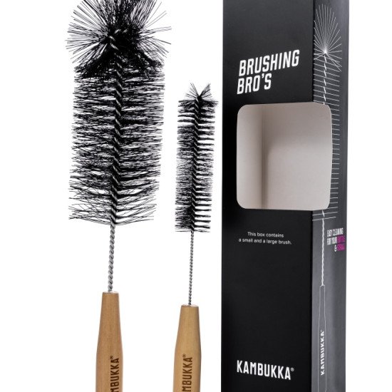 Набір Kambukka із 2 щіток для очищення всіх пляшок, колір чорний/бежевий - 11-07002