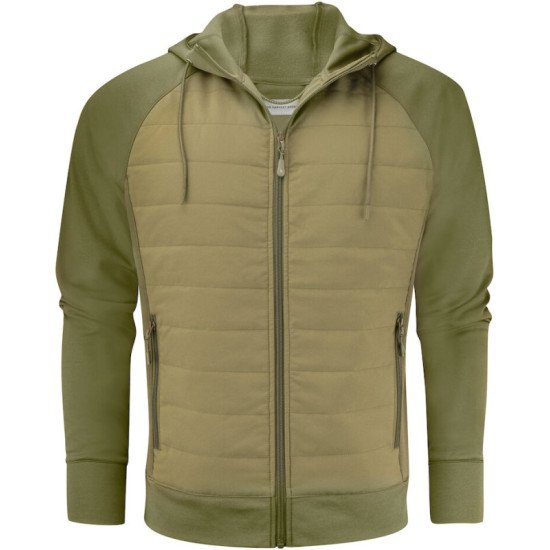 Худі на блискавці чоловіче James Harvest Keyport, колір оливковий - 2112032704XXL