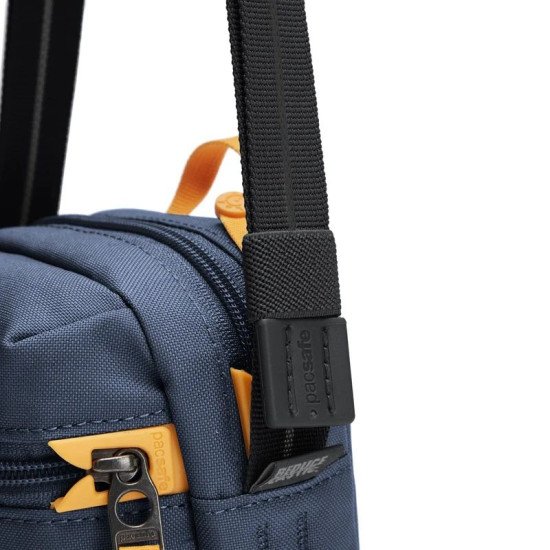 Сумка через плече антизлодій Pacsafe GO Micro Crossbody, колір темно-синій/жовтий - 35130651