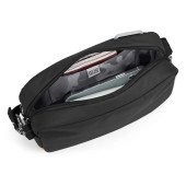 Сумка через плече антизлодій Pacsafe GO Crossbody, колір чорний/помаранчевий - 35105130